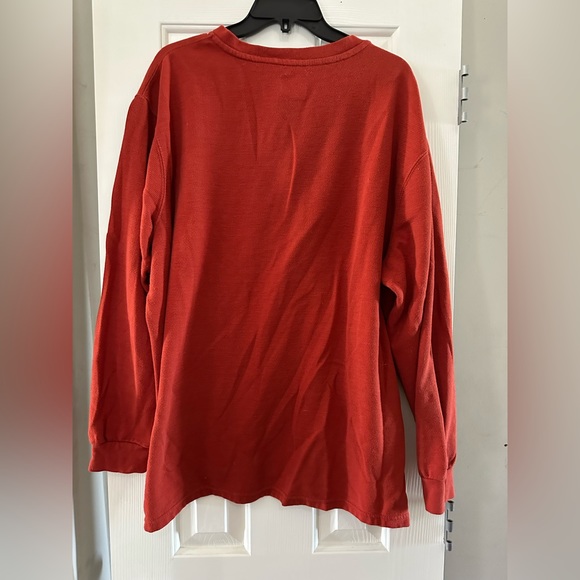 Wrangler Workwear Men's Henley Collar Waffle Thermal Shirt Burnt Red Size 3XL - Picture 5 of 7